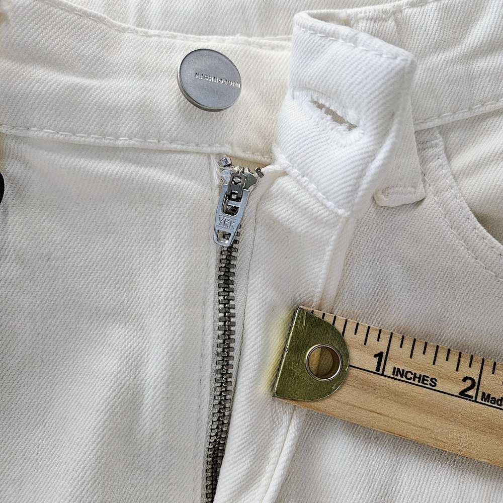 Massimo Dutti White Skinny Flare Jeans US 4 x 34 Long Tall High Rise Boot Cut - Picture 7 of 16